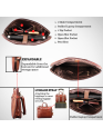  Genuine Buffalo Hide Men's Laptop Sleeve Briefcase Style Crossbody Handmade Bag